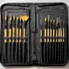 15 Piece Natural Bamboo Artist Brush Set With Pop Up Storage Case - Image 8